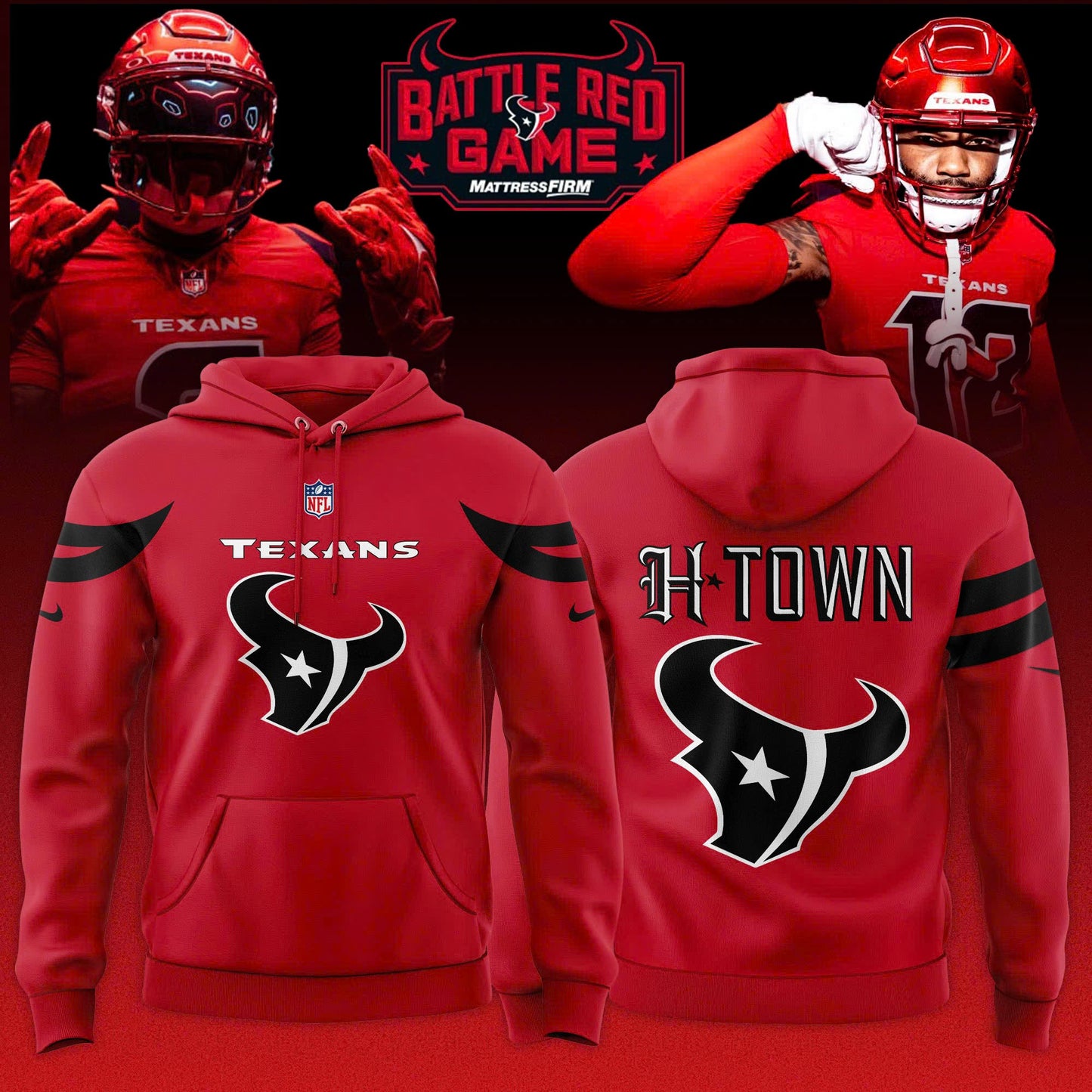 _ Houston Texans Battle Red Game Limited Edition Hoodie