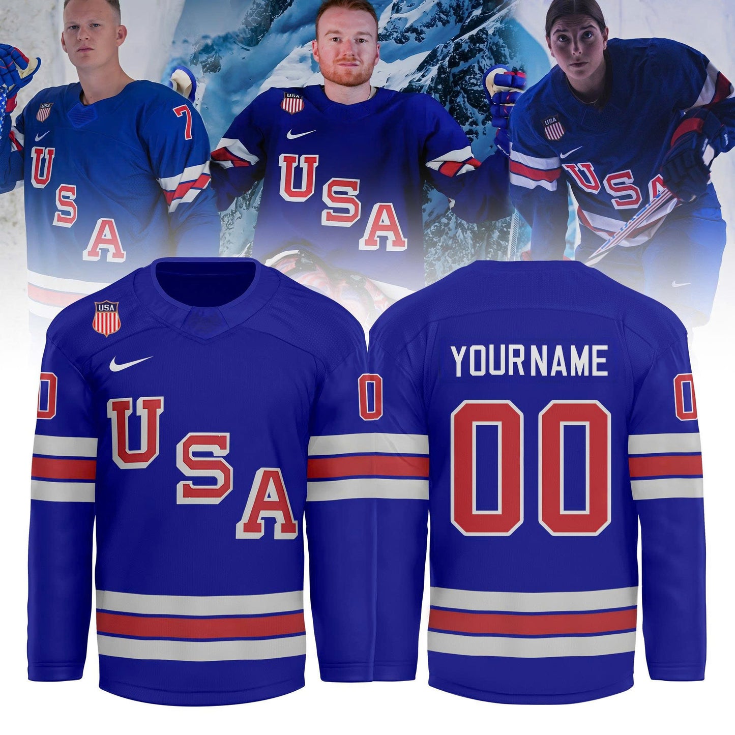 .Unisex USA Olympic 2026 Navy Hockey Jersey